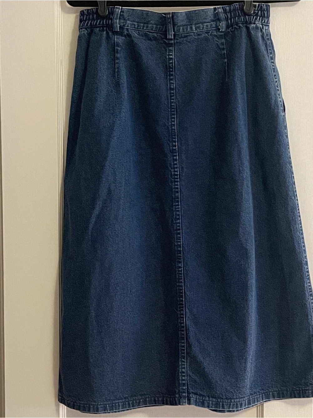 VTG LL Bean Pathfinder denim midi skirt, size 12 - Picture 2 of 6